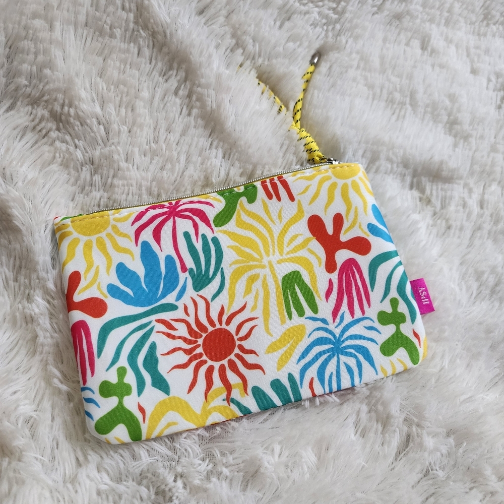 Ipsy June 2024 empty makeup bag brand new summer desert colorful zipper pouch